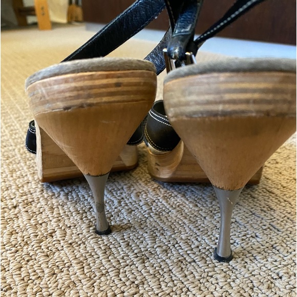 Size 10 Prada leather , wood , metal heel , high heels - Picture 6 of 11